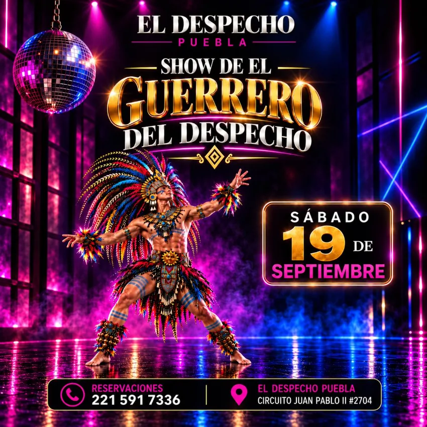 Show de El Guerrero del Despecho — cartel del show en El Despecho Puebla